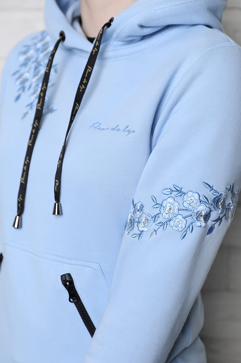 Flower Hoodie Blue