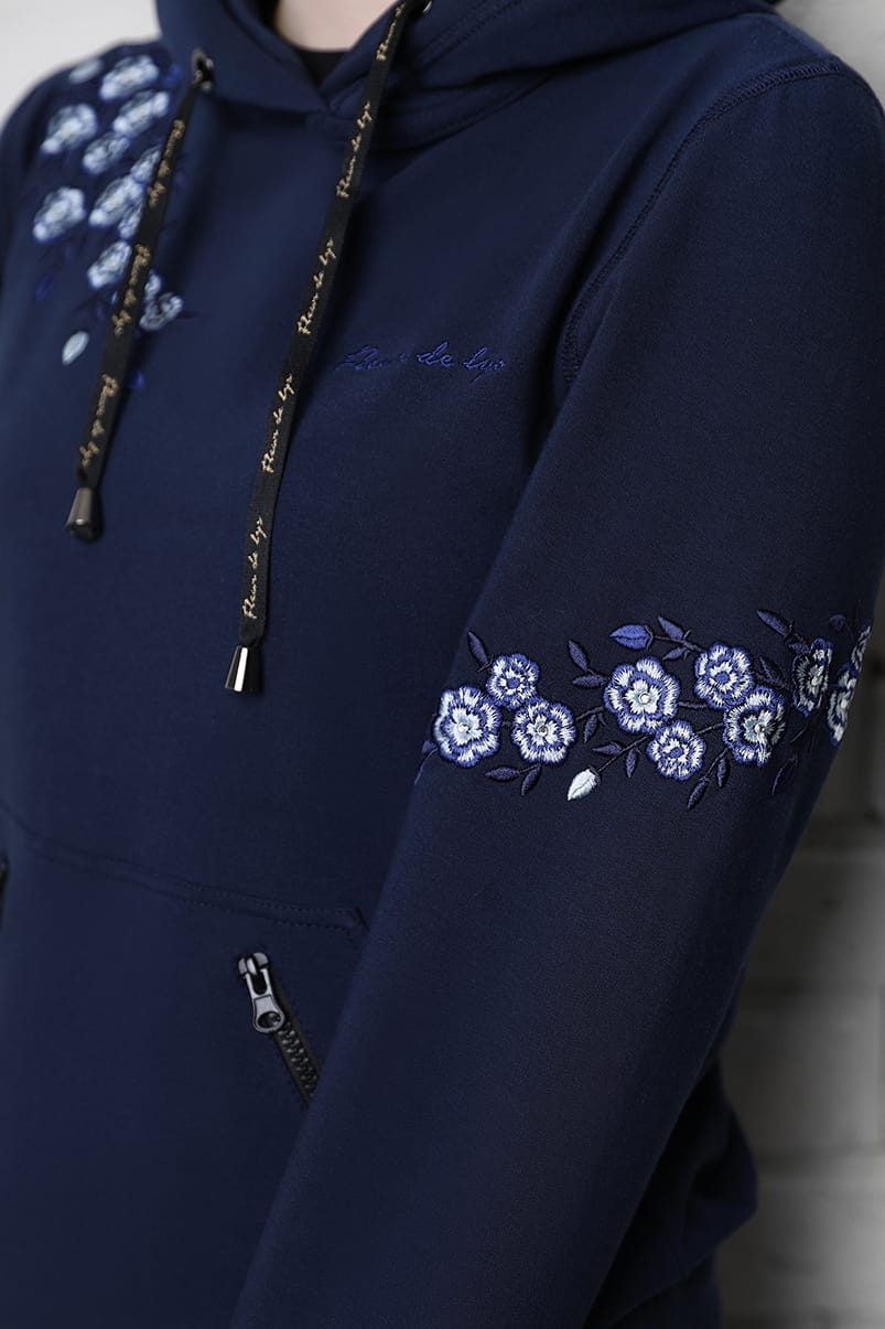 Flower Hoodie Navy