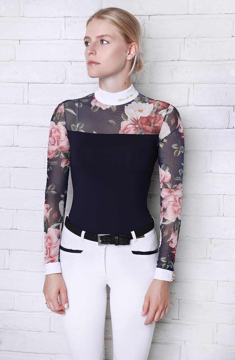Cindy Shirt Flower Black