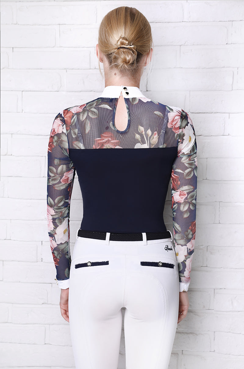 Cindy Shirt Flower Navy